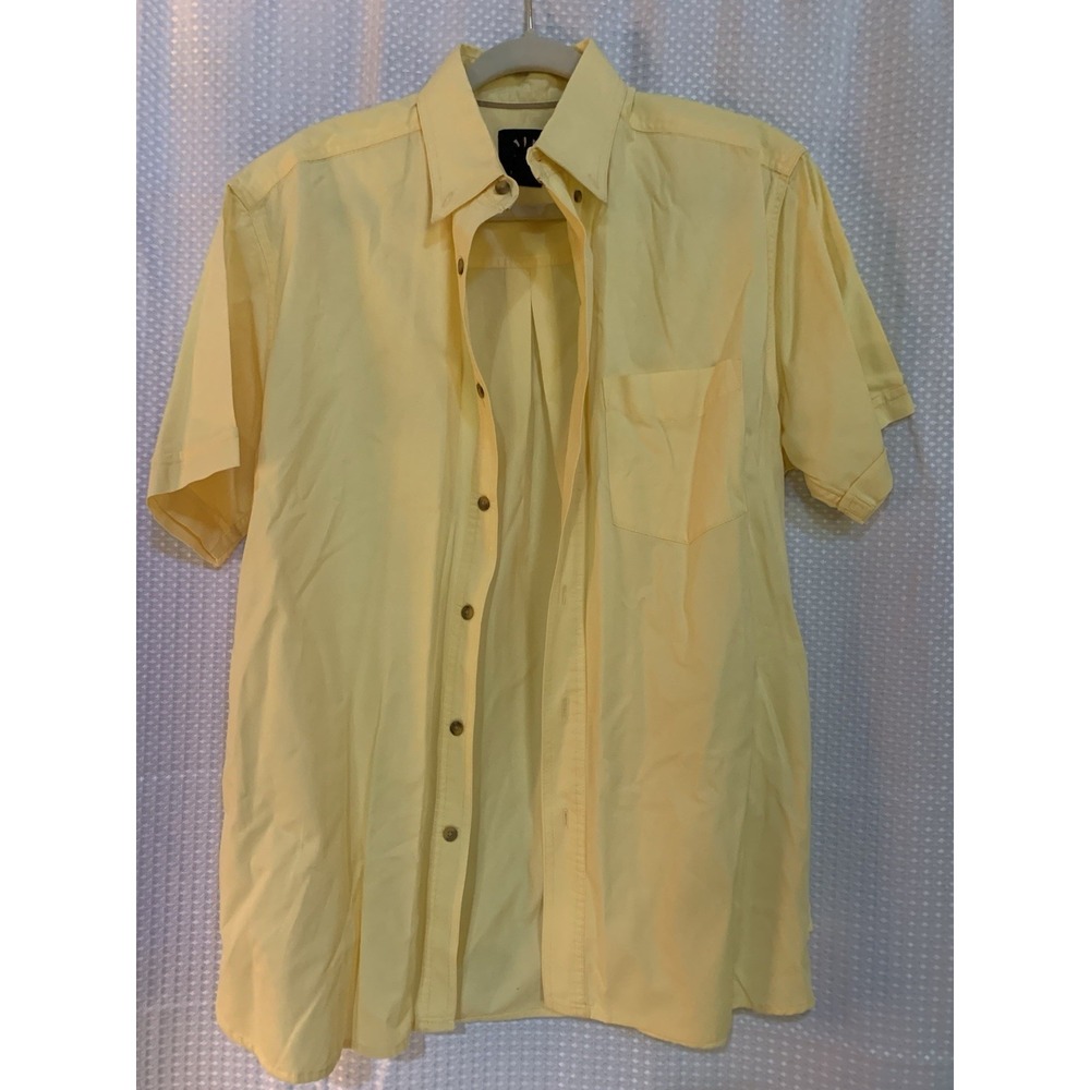 Ivy Crew Mens‎ Medium Short Sleeve Button down Shirt Yellow